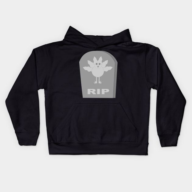 Dead Thanksgiving Turkey RIP Kids Hoodie by Krystal Raven